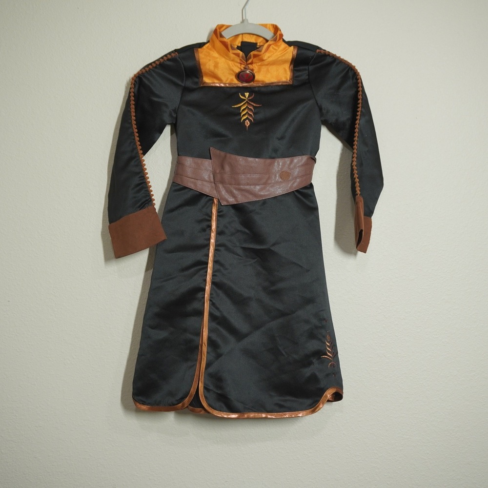Disney Kids 5/6 Black Frozen 2 Queen Anna Adventure Dress Costume Dress Up
